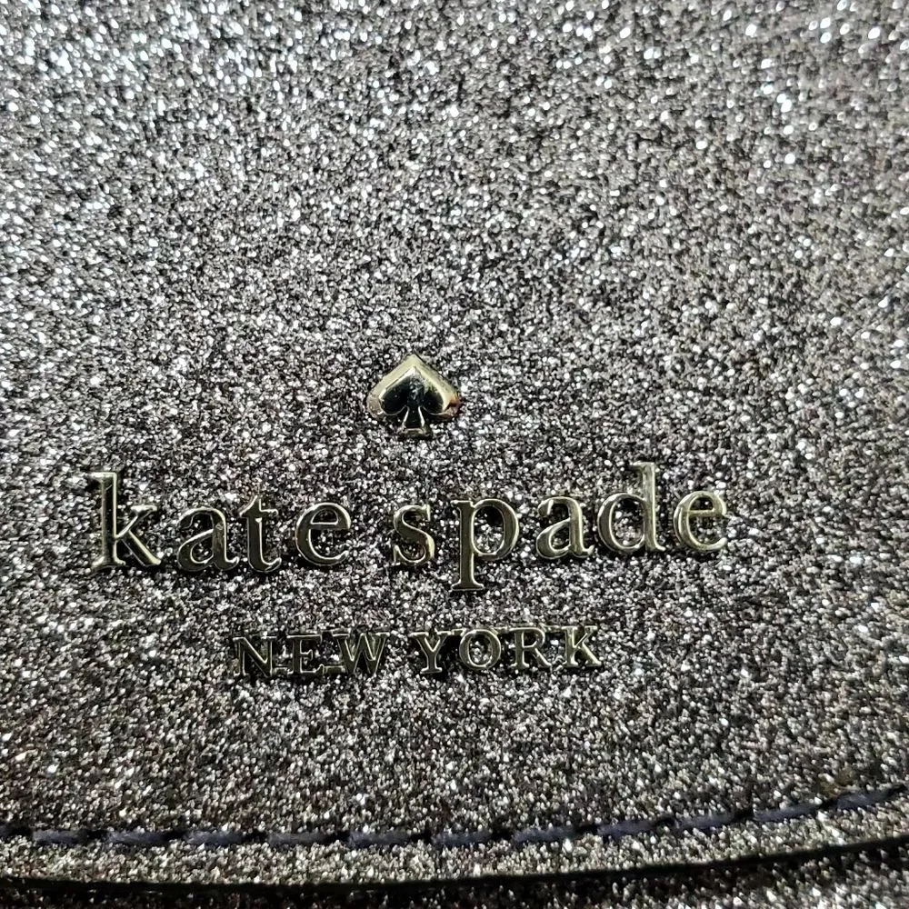 KATE SPADE NY Glitter Slim Wallet Wristlet Clutch Snap Closure